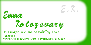 emma kolozsvary business card